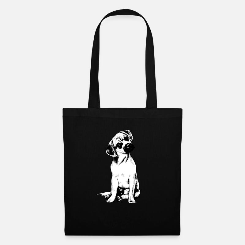 Puggle Beagle Pug - Stoffbeutel - Schwarz