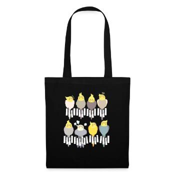 Piano cockatiel - Sac en tissu - noir - Devant