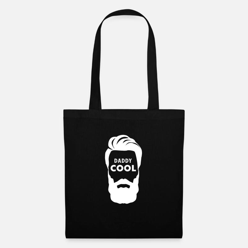 Papa Cool Bart Geschenk, Vatertagsgeschenk für ihn - Stoffbeutel - Schwarz