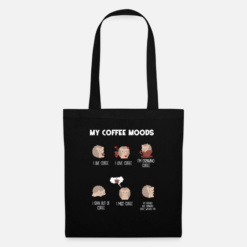 Igel - Arbnora - Igelfan - Kaffee - Kaffeetrinker - Stoffbeutel - Schwarz