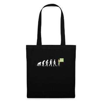 Lehrerin Evolution Lehramt Schule Lehrer Geschenk - Stoffbeutel - Schwarz - Vorne