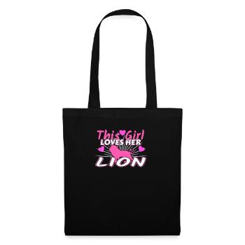 Lion - Sac en tissu - noir - Devant