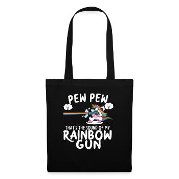 Licorne Licorne arc-en-ciel pistolet enfants - Sac en tissu - noir - Devant