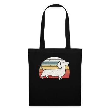 Cooler Retro Dackel-Hundegeschenk-Entwurf Weiner Hund - Stoffbeutel - Schwarz - Vorne