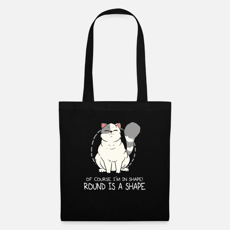 Chatte grasse forme moelleuse moelleuse - Sac en tissu - noir