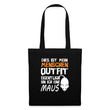 Maus Mäuse Outfit Spruch Kostüm Geschenk - Stoffbeutel - Schwarz - Vorne