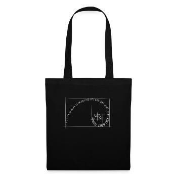 Séquence de Fibonacci géométrie spirale du nombre d'or - Sac en tissu - noir - Devant