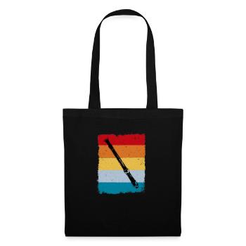 Flûte à bec rétro - Sac en tissu - noir - Devant