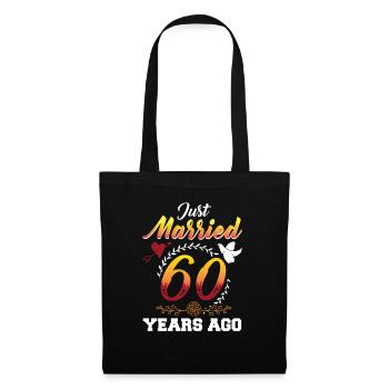 60e anniversaire de mariage idée de conception de cadeau pour - Sac en tissu - noir - Devant