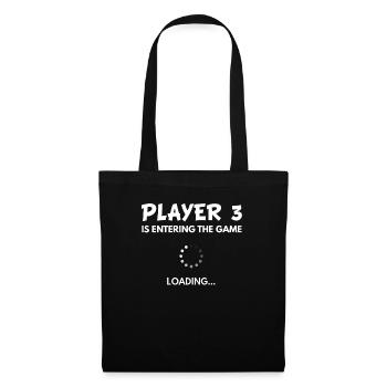 Joueur 3 entre dans le jeu, cadeau du joueur, vidéo - Sac en tissu - noir - Devant