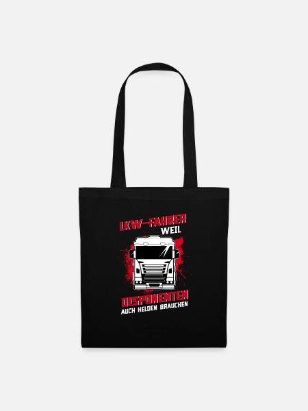 LKW-Fahrer weil Disponenten auch Helden brauchen - Stoffbeutel - Schwarz