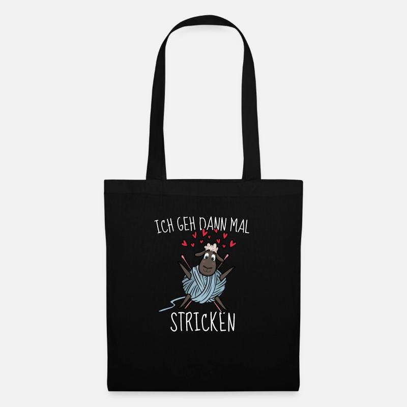 Lustiger Nähen & Näherin Stricken Spruch Geschenk - Stoffbeutel - Schwarz