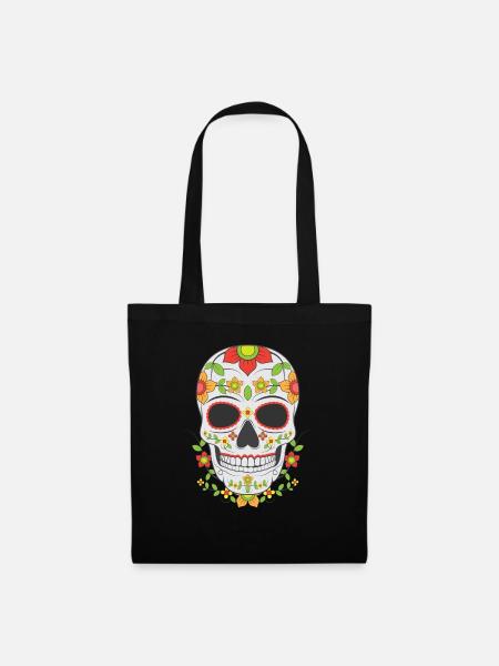 Sugar Skull Maske Tag der Toten Totenkopf Geschenk - Stoffbeutel - Schwarz