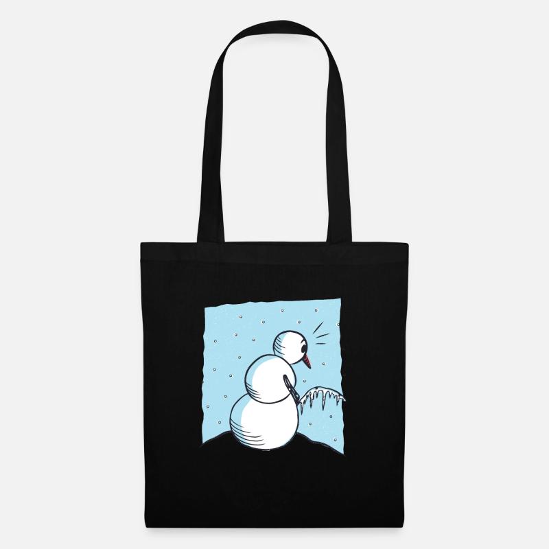 Pinkelnder Schneemann - Stoffbeutel - Schwarz