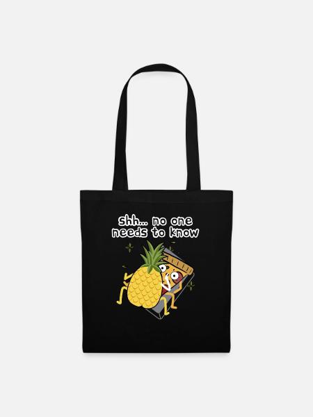 Lustiges Witz-Ananas-Pizza-Geschenkprodukt Pizza - Stoffbeutel - Schwarz