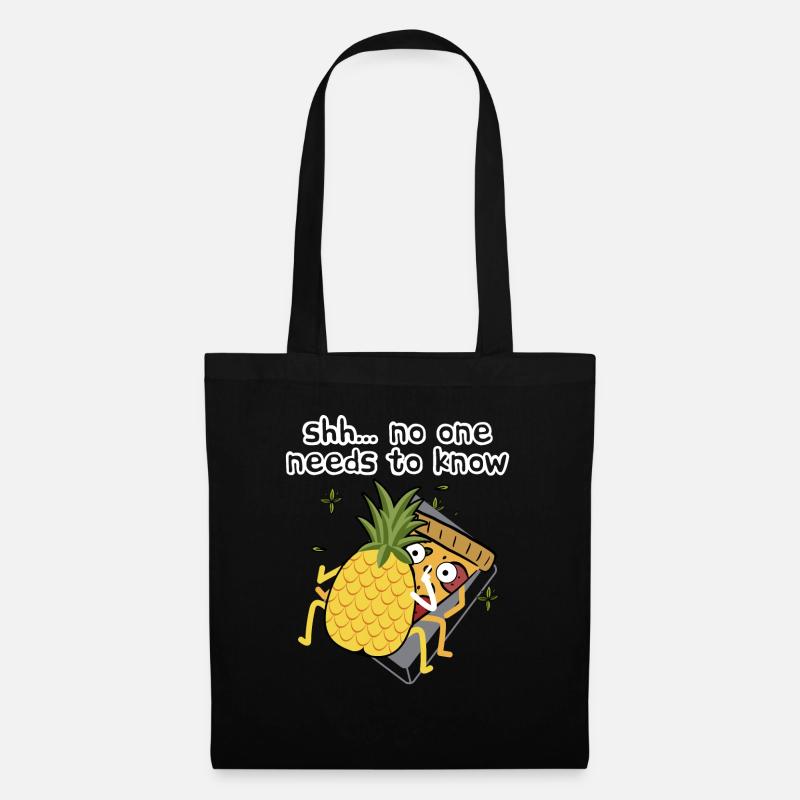 Lustiges Witz-Ananas-Pizza-Geschenkprodukt Pizza - Stoffbeutel - Schwarz