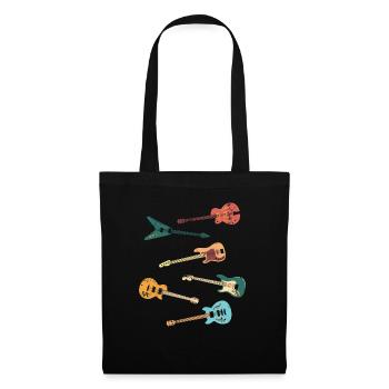 Vintage Distressed Look Classic Guitar Design - Tote Bag - black - Front
