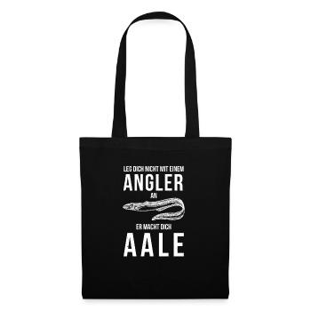Aal Aale Angler Angeln Fischer Geschenk Barsch - Stoffbeutel - Schwarz - Vorne
