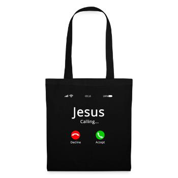 Jésus appelle - Christian T-shirt - Sac en tissu - noir - Devant