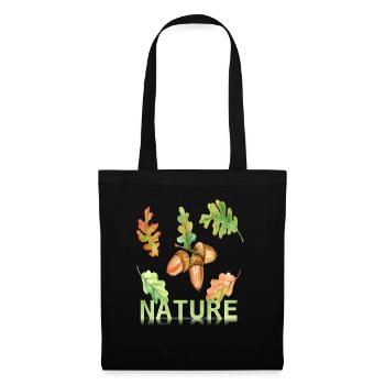 Love Nature feuille de chêne - Sac en tissu - noir - Devant