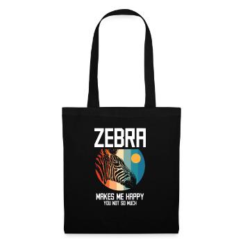 Idée cadeau cadeau zèbre - Sac en tissu - noir - Devant