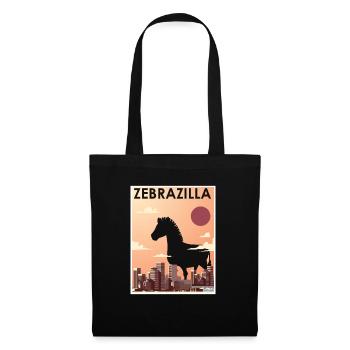 Idée cadeau cadeau zèbre - Sac en tissu - noir - Devant