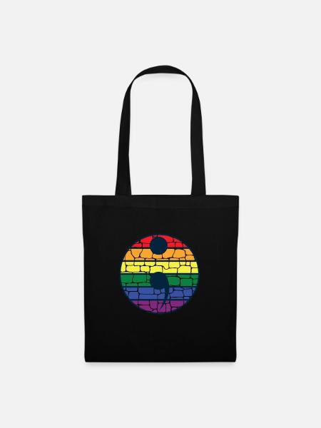 LGBT Regenbogen Semikolon Gaypride Gender Geschenk - Stoffbeutel - Schwarz