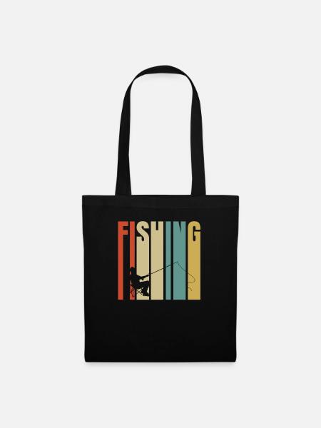 Fischen - Stoffbeutel - Schwarz