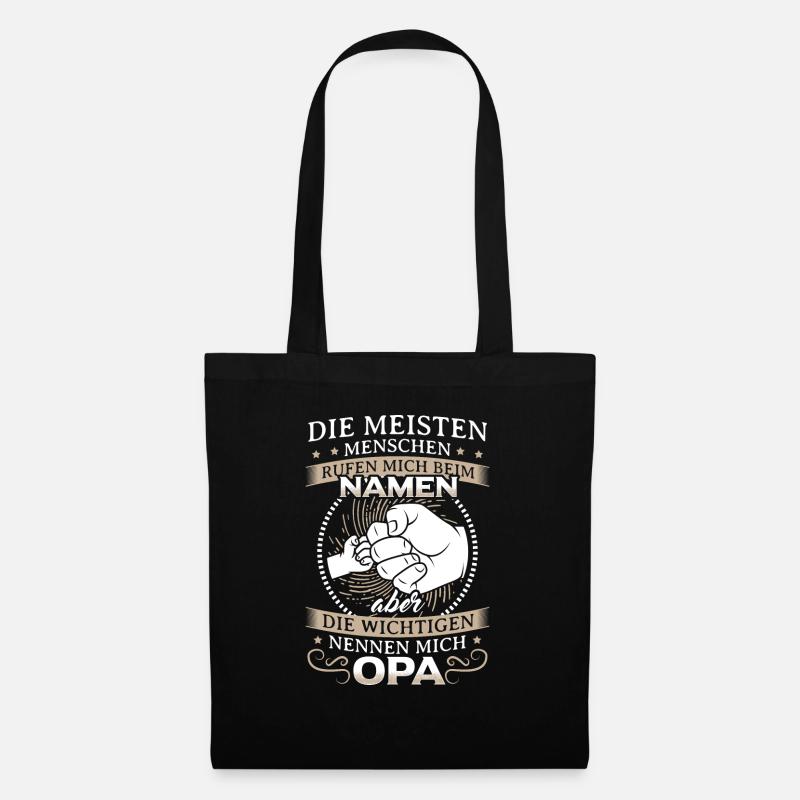 Opa und Enkel Geschenk - Stoffbeutel - Schwarz