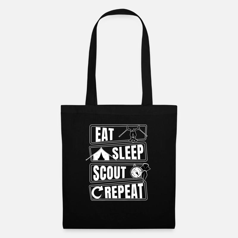 Eat Sleep scout repeat Pfadfinder Scout Scouting - Stoffbeutel - Schwarz
