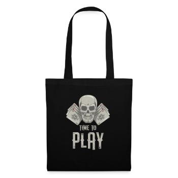 Cool Time To Play Cards Skull Card Players gift - Tote Bag - black - Front