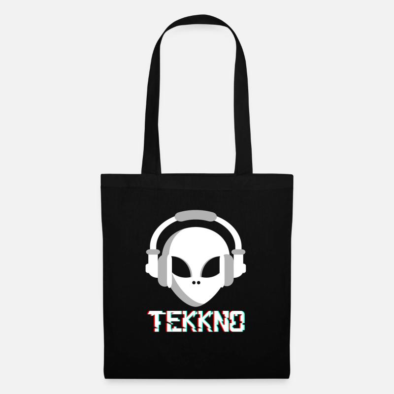 Tekkno Alien Geschenk - Stoffbeutel - Schwarz