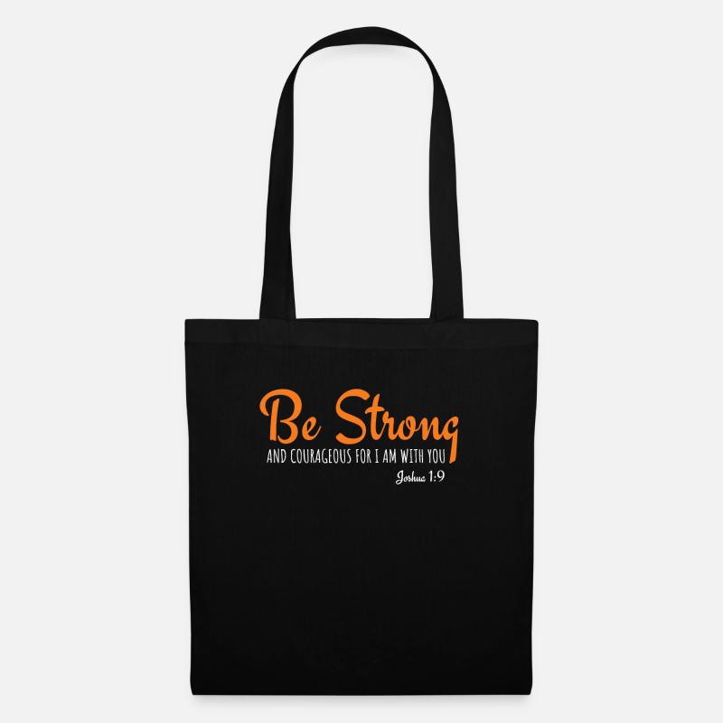 Be Strong And Courageous Gift Joshua Bible verses - Tote Bag - black