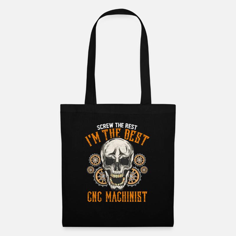 CNC machinist profession gift idea cool saying - Tote Bag - black