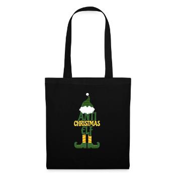 Anti Weihnachten Elf Geschenk - Stoffbeutel - Schwarz - Vorne