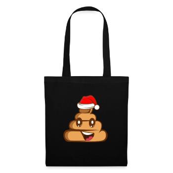 Poop emoticon Funny Christmas Gift - Tote Bag - black - Front