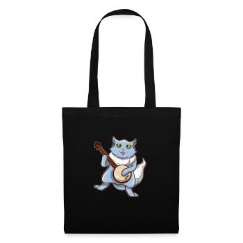 Cat Joue Banjo Mandolin Banjo Player - Sac en tissu - noir - Devant