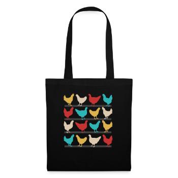 Chicken chickens cock stall animal farm farmer - Tote Bag - black - Front