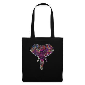Colorful Reflective Elephant of India Color - Tote Bag - black - Front