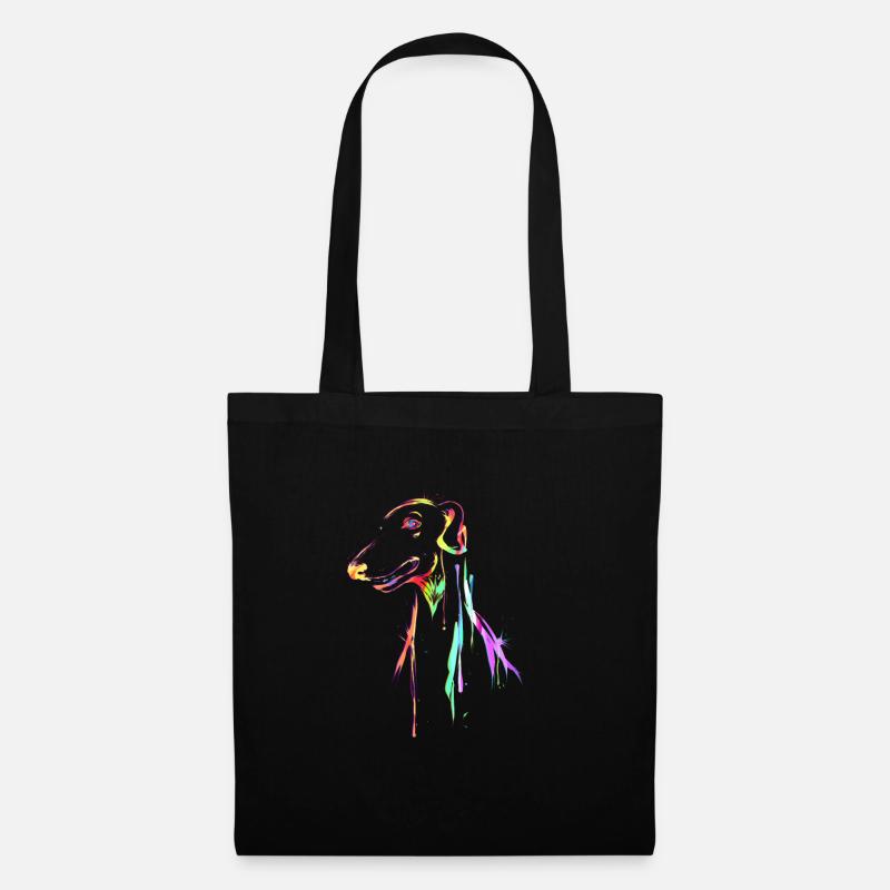 Windhund Multicolored Hundeliebhaber Geschenk - Stoffbeutel - Schwarz