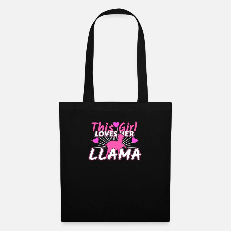 Lama - Stoffbeutel - Schwarz
