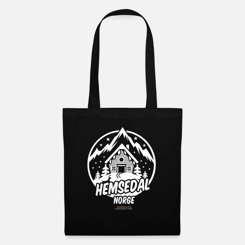 Hemsedal Norge T-Shirt and Merch Design - Stoffbeutel - Schwarz