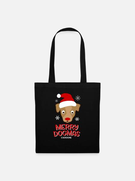 Weihnachten Hund - Stoffbeutel - Schwarz