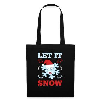 Cool Let It Snow Design flocon de neige de Noël - Sac en tissu - noir - Devant