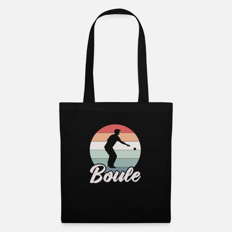 Boule Pétanque Boccia Geschenk - Stoffbeutel - Schwarz