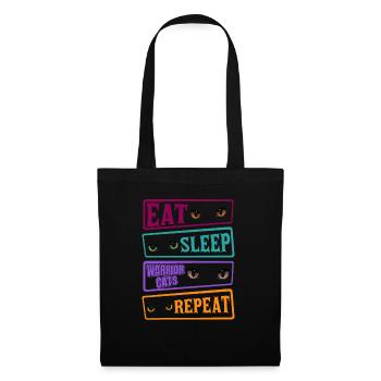 Eat Sleep Cat Cat Repeat Warrior Cat Cats - Tote Bag - black - Front