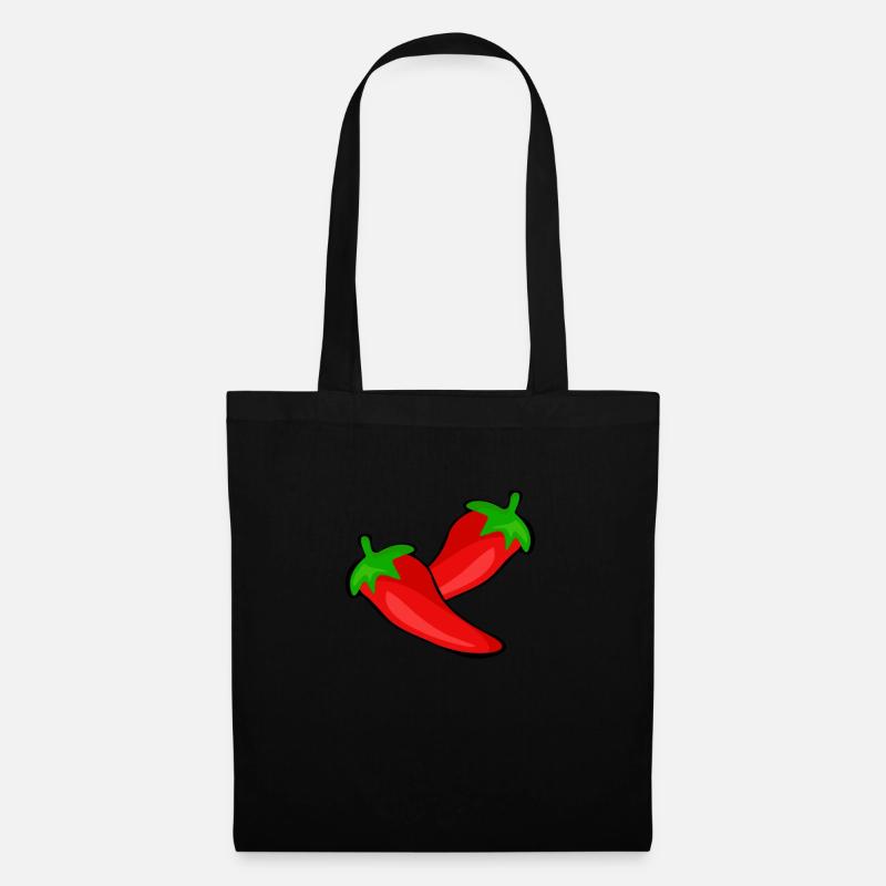 Roter Paprika Design - Stoffbeutel - Schwarz