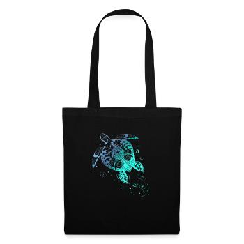 Sea Turtle Mandala Diving Underwater Ocean Diver - Stoffbeutel - Schwarz - Vorne