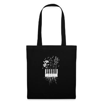 Piano Musique Nature Cadeau - Sac en tissu - noir - Devant