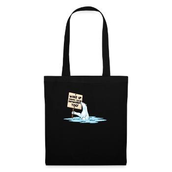 Polar bear and extinction people are threatened by climate - Tote Bag - black - Front